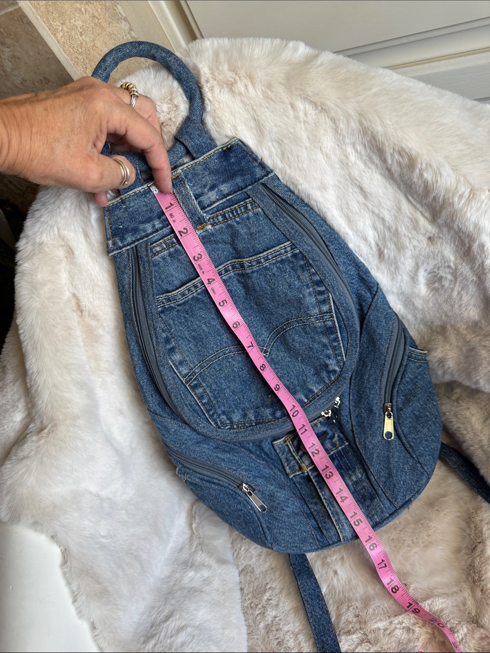 Levi's Denim Backpack Purse in Classic Blue - Picture 13 of 16